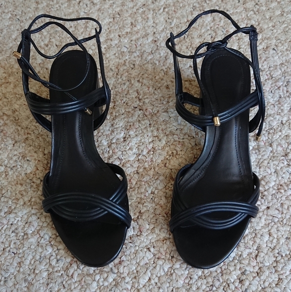 Schutz Brynn Mid Block Leather Sandal size 36.5 - Picture 1 of 13